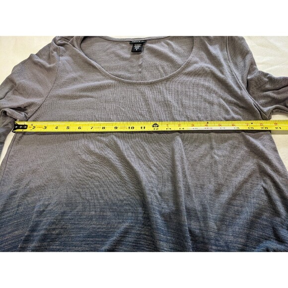 Torrid Sweater Blue Ombre Asymmetric Shark Bite Hem Scoop Neck Size 2 / 2X - Picture 6 of 8